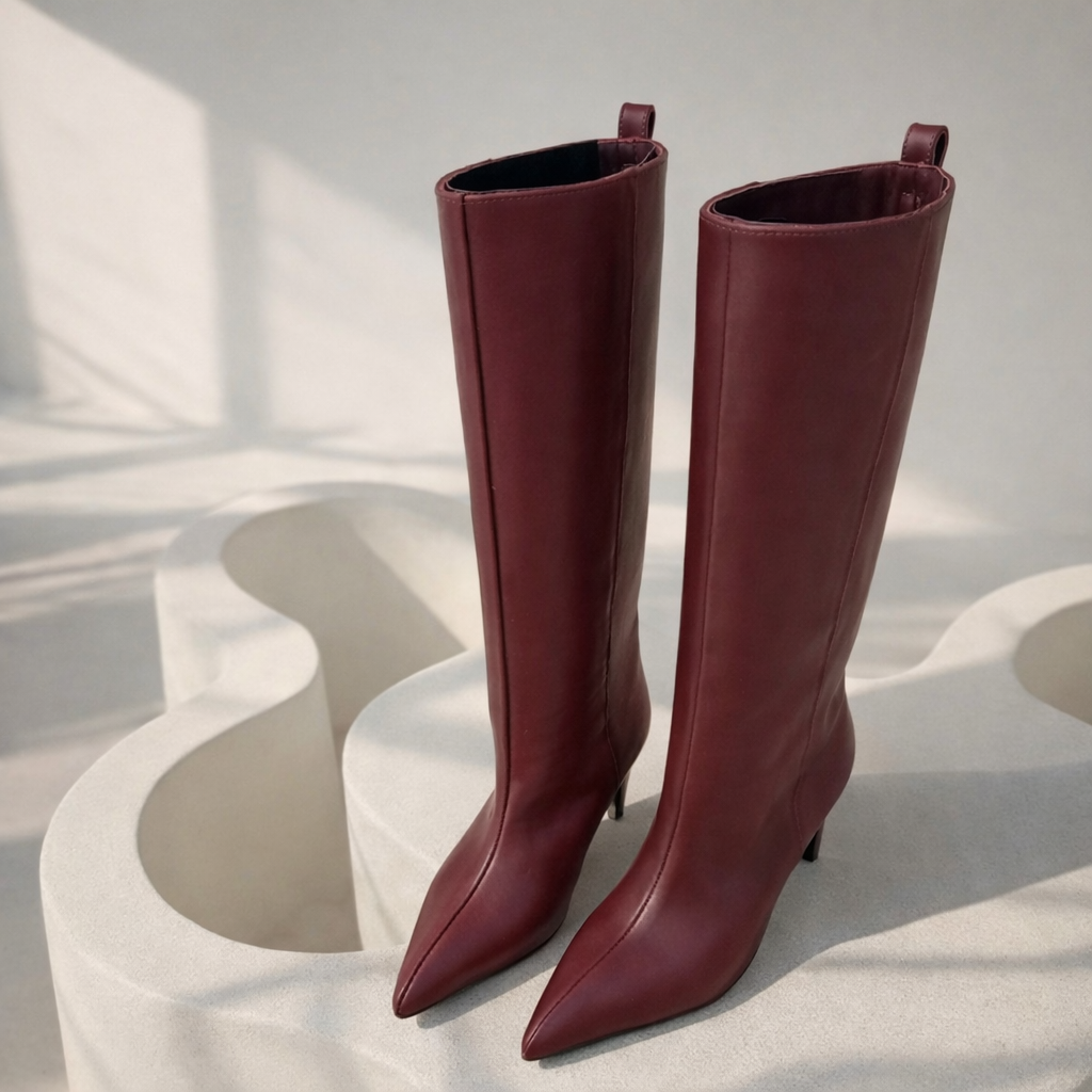 ქალის ტყავის ჩექმა