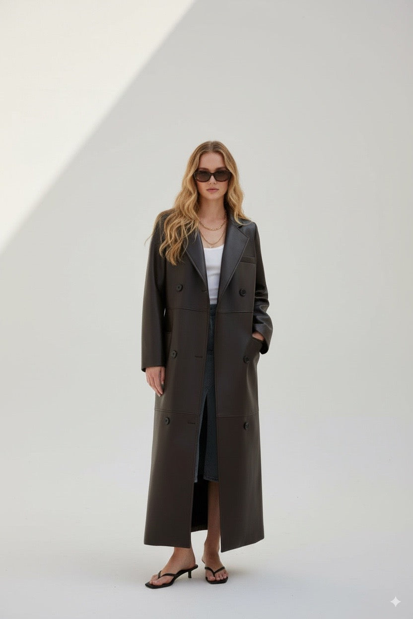 ქალის ტყავის თრენჩი